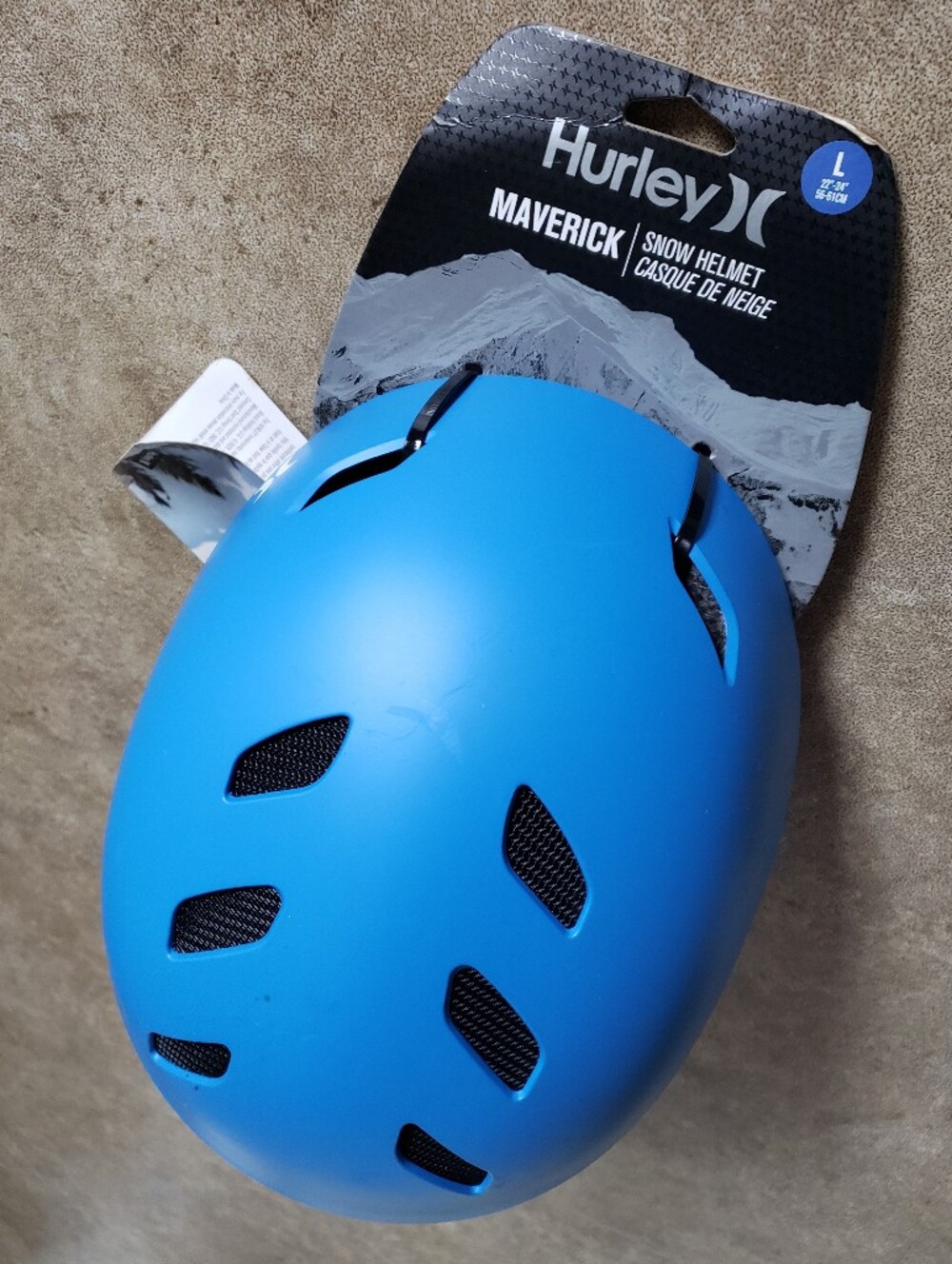 blue Hurley Maverick snow helmet